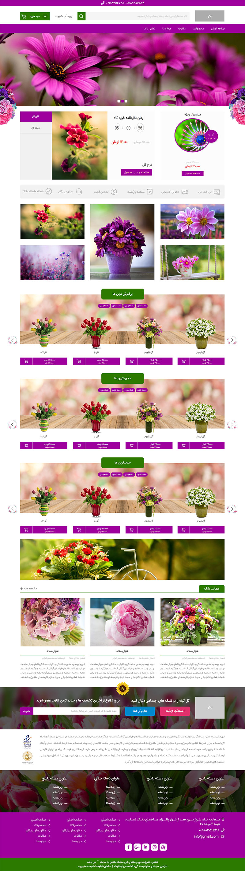طراحی سایت گل گینه 