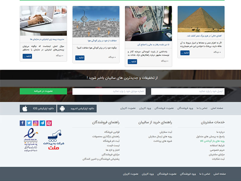 طراحی سایت بازارچه آنلاین سالیبان